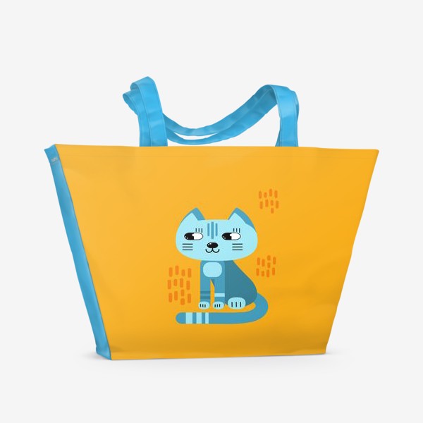 Пляжная сумка «Стилизованный кот. Милый котенок»