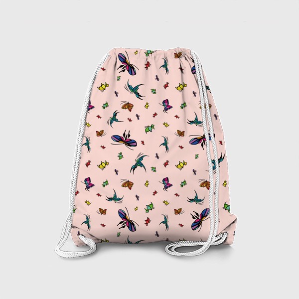 Рюкзак «Бабочки на розовом фоне»