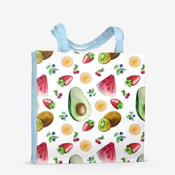 Сумка-шоппер «Паттерн. Акварельные фрукты и ягоды»