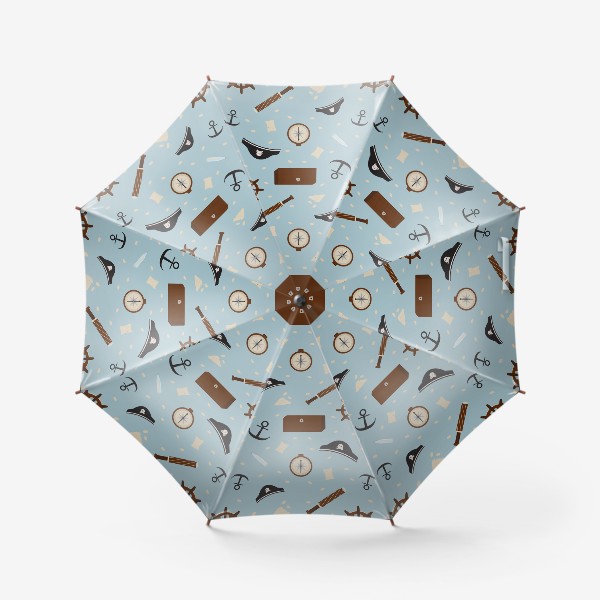 Зонт «Паттерн с вещами пирата»