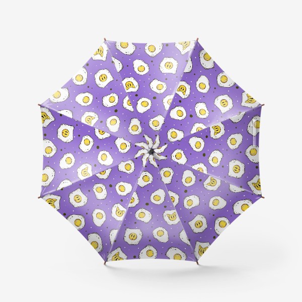 Зонт «Яичница на фиолетовом фоне @foxartki»