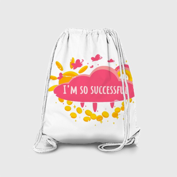 Рюкзак «I'm so successful в розовом цвете. Успех. Мотивация»
