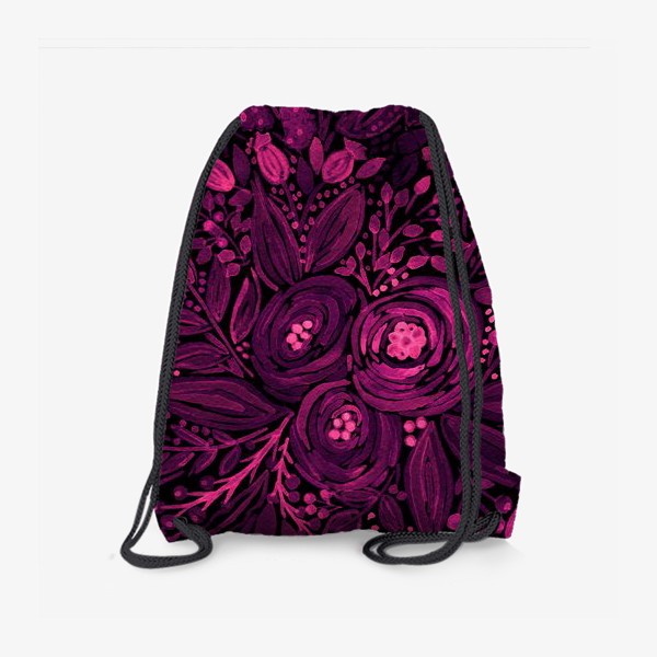 Рюкзак «акварельный пурпурный цветочный узор»