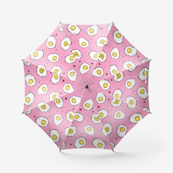 Зонт «Яичница на розовом фоне»
