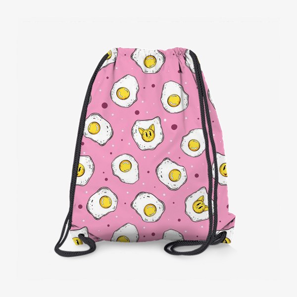 Рюкзак «Яичница на розовом фоне»