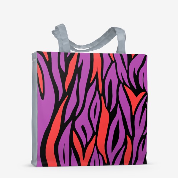 Сумка-шоппер «Принт зебра в красном и черном»