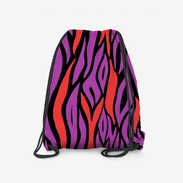 Рюкзак «Принт зебра в красном и черном»