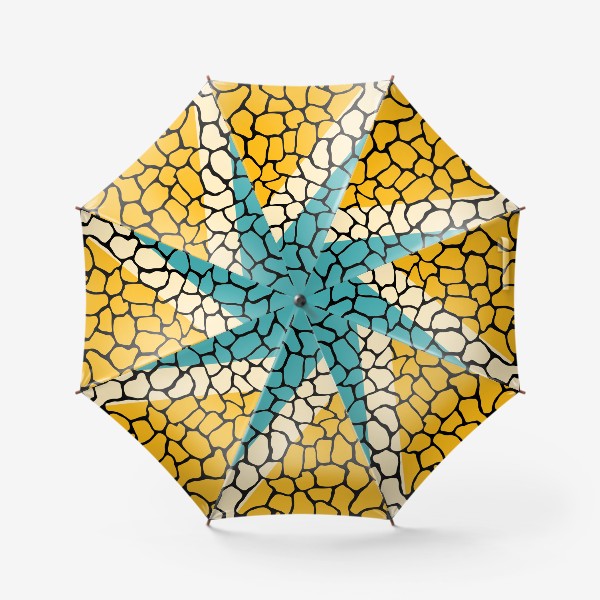 Зонт «Принт пятна жирафа в желтом и синем цвете»