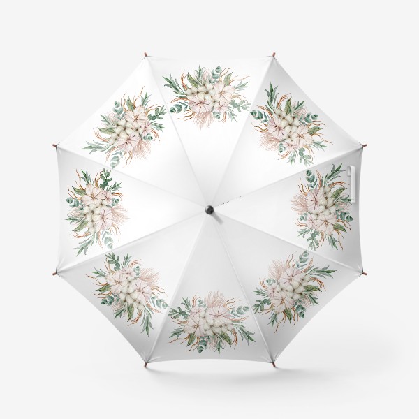 Зонт «Весенний букет. Цветочная акварельная иллюстрация. Принт для одежды. Свадебный букет.»