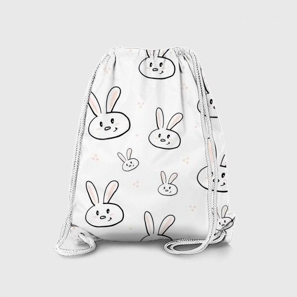 Рюкзак «Милый паттерн с контурными зайцами»
