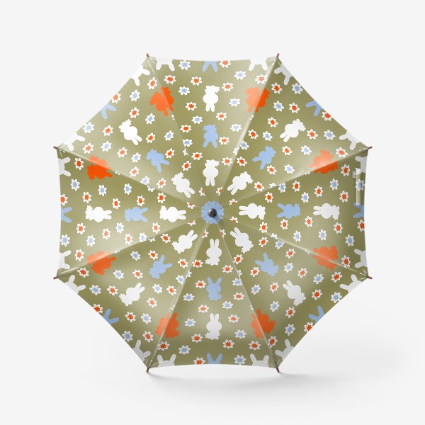 Зонт «Зайки и цветочки, силуэты»