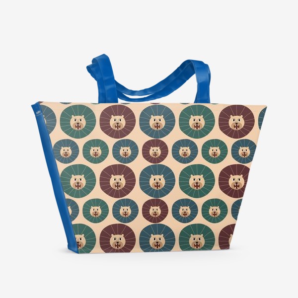Пляжная сумка «Львы с разноцветными гривами»