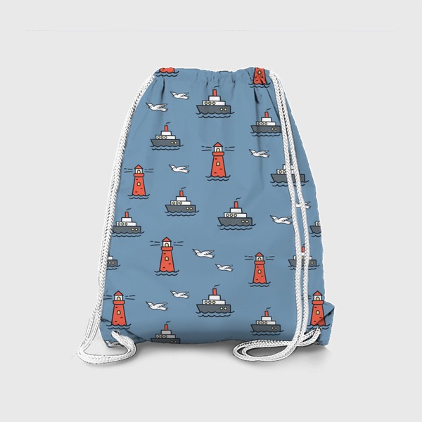 Рюкзак «Море, маяки, кораблики»
