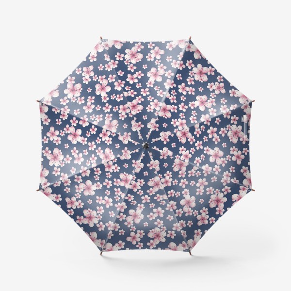 Зонт «Цветы вишни на темно-синем фоне»