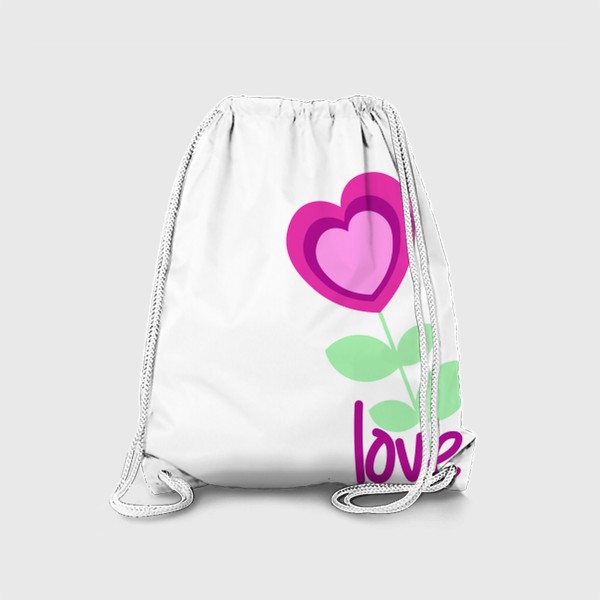 Рюкзак «Цветок в форме сердца. Принт любовь.»