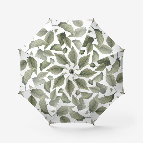 Зонт «Листья на белом фоне»