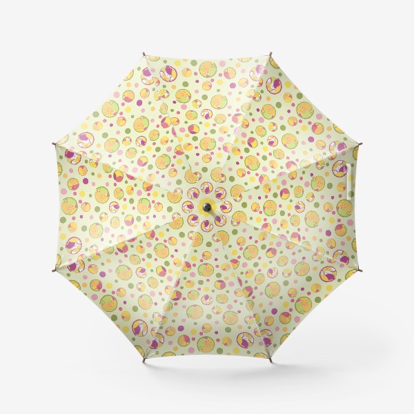 Зонт &laquo;Цветы.Бесшовный летний принт с цветами и кругами в акварельной технике.&raquo;