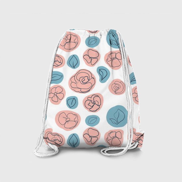 Рюкзак «Цветы розовый и голубой »