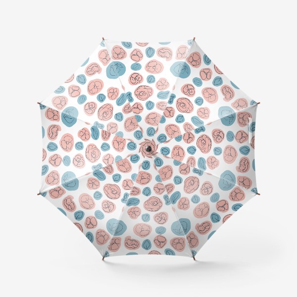 Зонт «Цветы розовый и голубой »