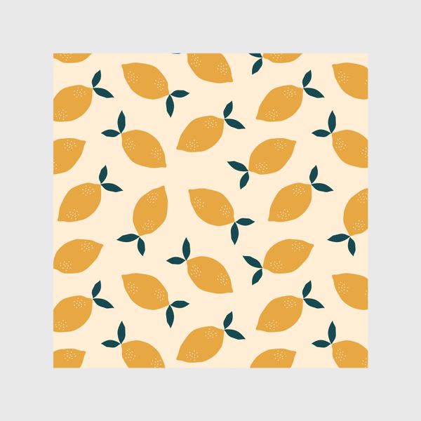 Шторы «Абстрактные лимоны с листочками»