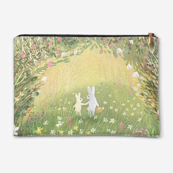 Косметичка «Весна, кролик, цветы и Пасха»