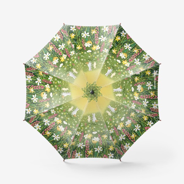 Зонт «Весна, кролик, цветы и Пасха»