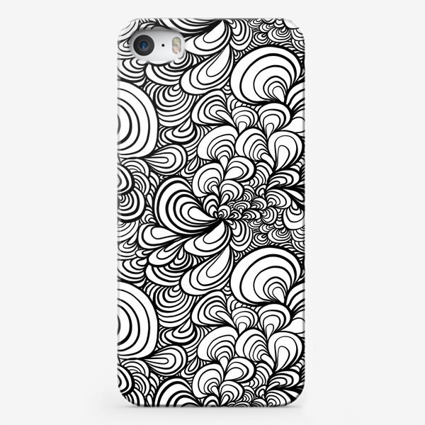 Чехол iPhone «Графический черно-белый паттерн в стиле зендудл»