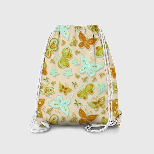 Рюкзак «Нежные бабочки гуашью и масляной пастелью  на нежном кремовом пастельном фоне»