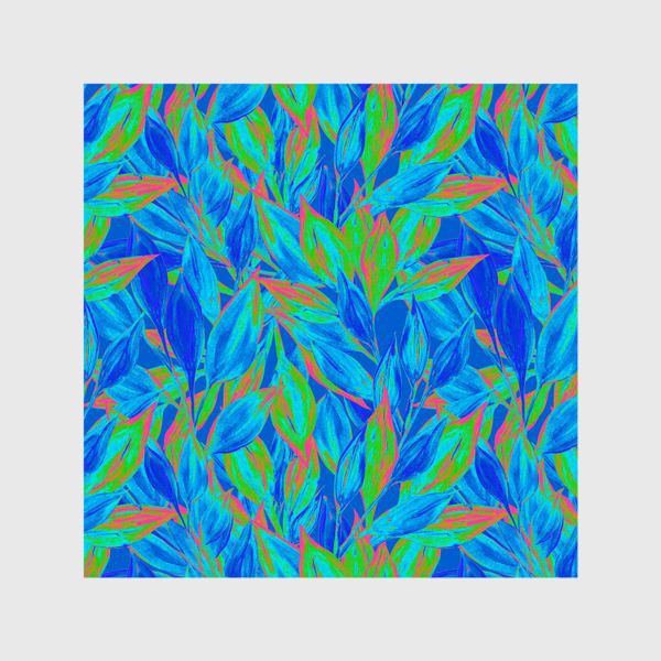 Шторы «Живописный растительный паттерн с листьями гуашью. Хроматическая аберрация, текстурный рисунок с мазками кистью.»