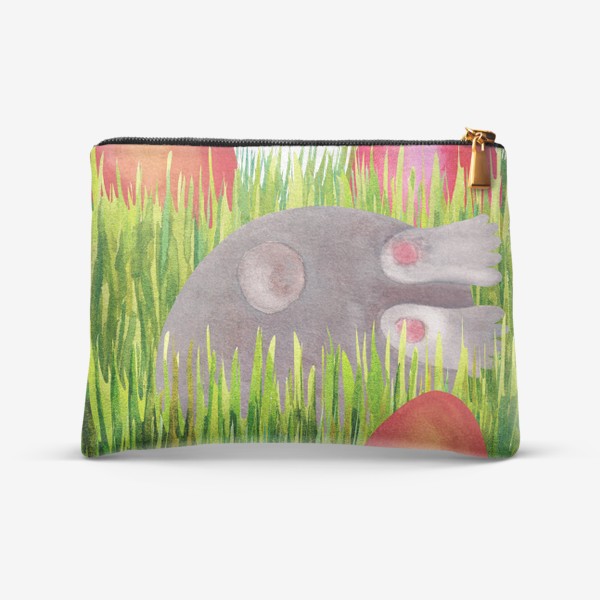 Косметичка «Пасхальный кролик прячит пасхальные яйца в траве»