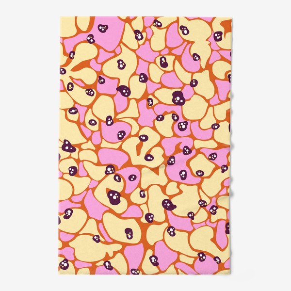 Полотенце «Рисунок камуфляж абстракция желтый с розовым»