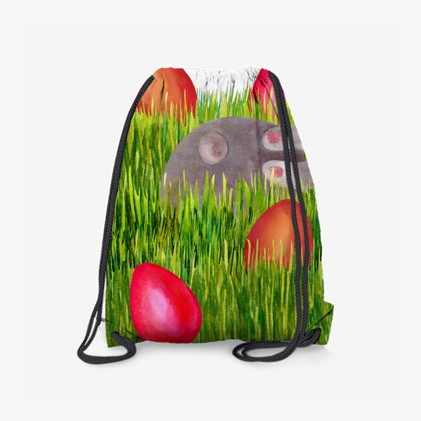 Рюкзак &laquo;Пасхальный кролик прячит пасхальные яйца в траве&raquo;
