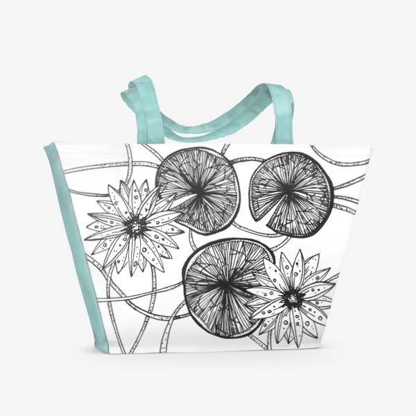 Пляжная сумка «Кувшинки. Водные лилии»