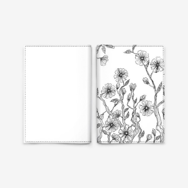 Обложка для паспорта «Цветы цикория»