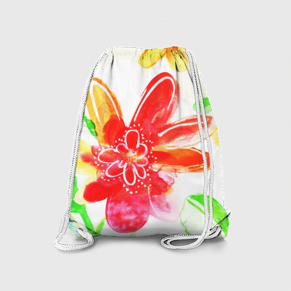 Рюкзак «Лето, цветы. акварель.»
