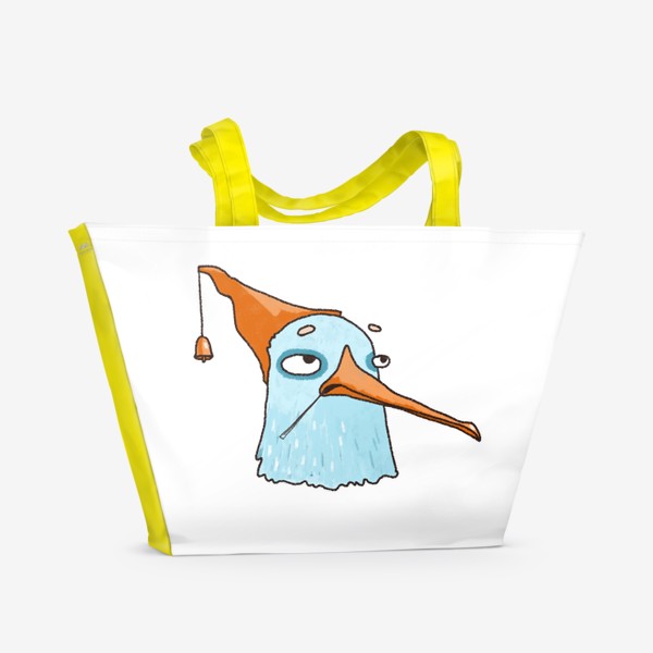 Пляжная сумка «Птица в колпаке»