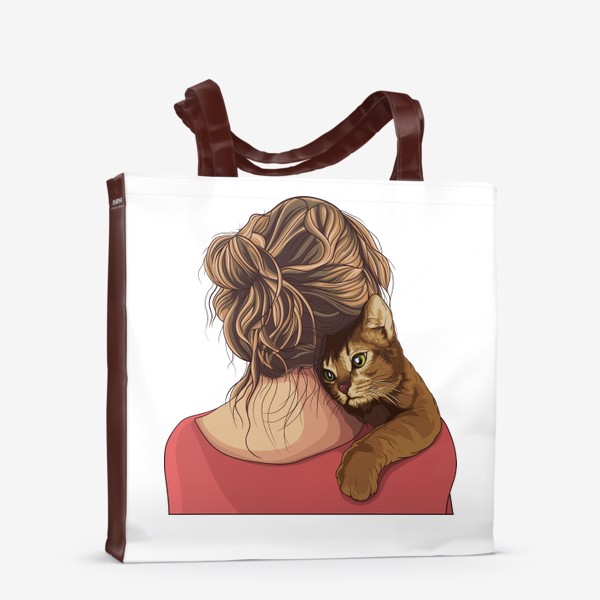 Сумка-шоппер «Девушка с котом»