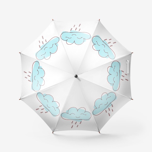 Зонт &laquo;Милое улыбающееся облако с каплями дождя. Нарисованный вручную &raquo;