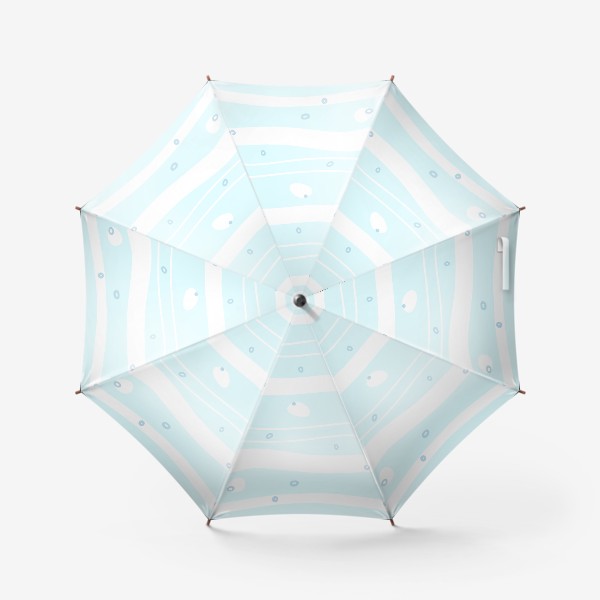 Зонт «Синее море. Нарисованный вручную бесшовный узор.»