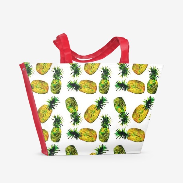 Пляжная сумка «Зеленые ананасы»