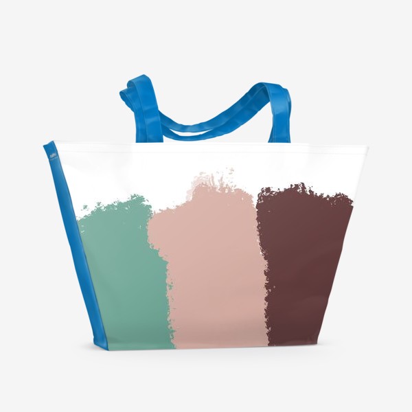 Пляжная сумка «Мазки краски. Мята и шоколад »