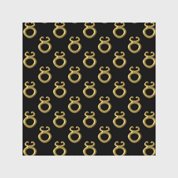 Скатерть «Золотой символ зодиака Телец 3d на черном фоне. Паттерн»