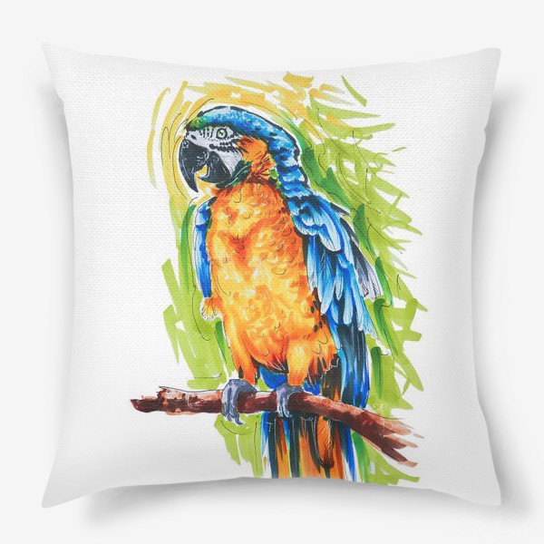 Подушка «Тропическая птица - попугай ара»