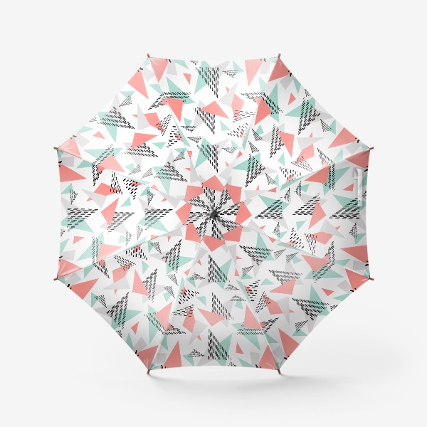 Зонт «Треугольники.Бесшовный геометрический принт с цветными  треугольниками.»