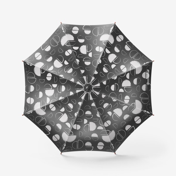 Зонт «Принт с геометрическими фигурами.Черно-белый паттерн с кругами.»