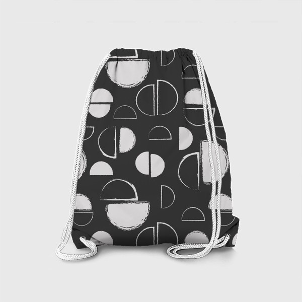 Рюкзак «Принт с геометрическими фигурами.Черно-белый паттерн с кругами.»