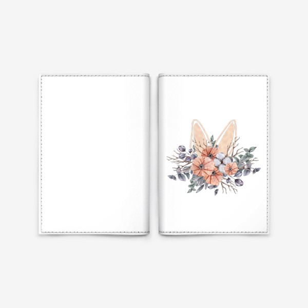 Обложка для паспорта «Заячьи ушки в цветах. Детский цветочный милый принт. Подарок для ребенка.»