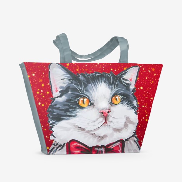 Пляжная сумка «Праздничный котик»