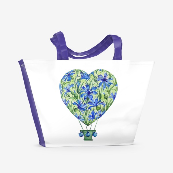 Пляжная сумка «Сердце и васильки»