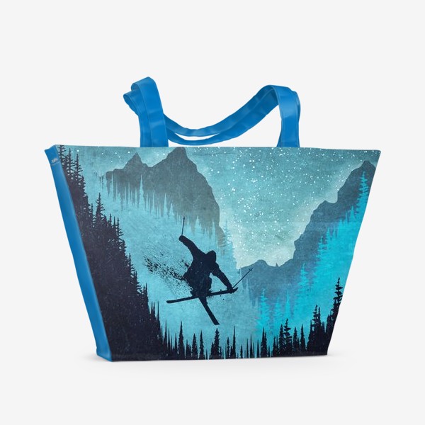 Пляжная сумка «Лыжи и Снег»